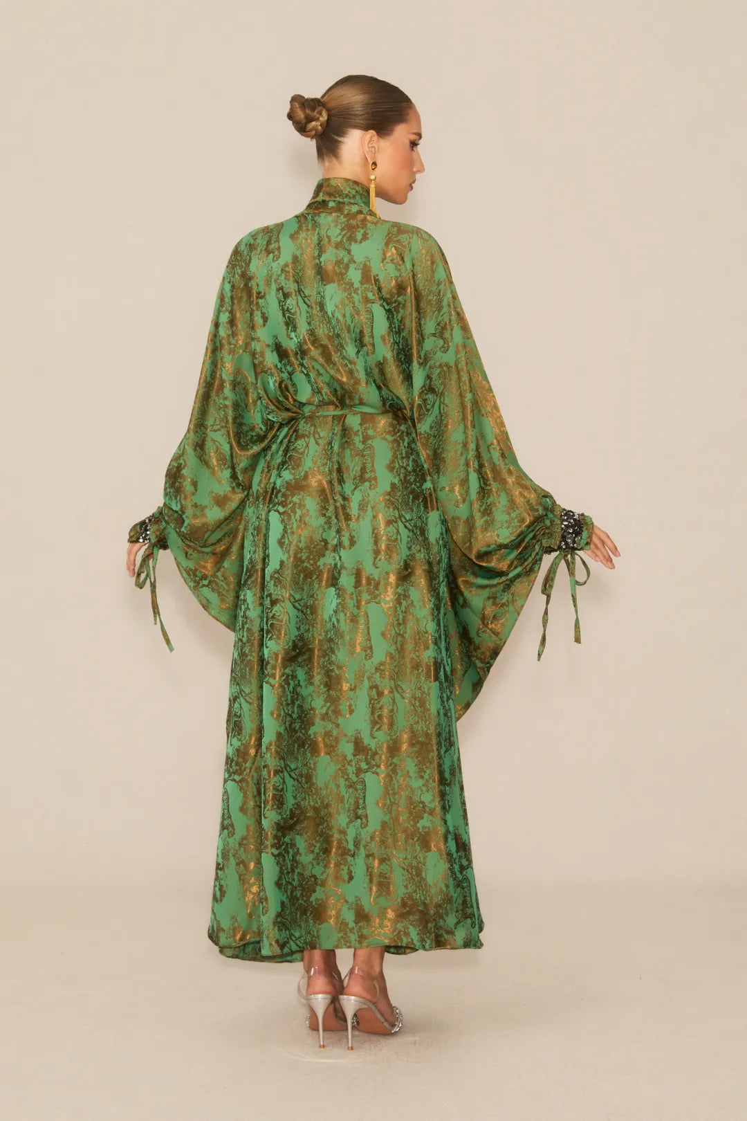 Veldra — Forest Green Floral Maxi Dress