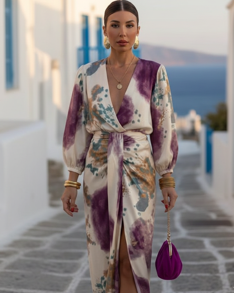 Lourdes — Draped Midi Dress