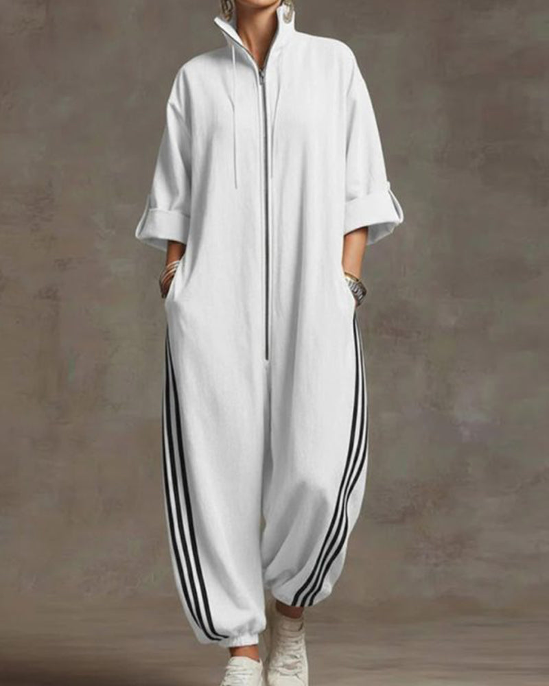 Strivo — Zip-Up Athletic Jumpsuit