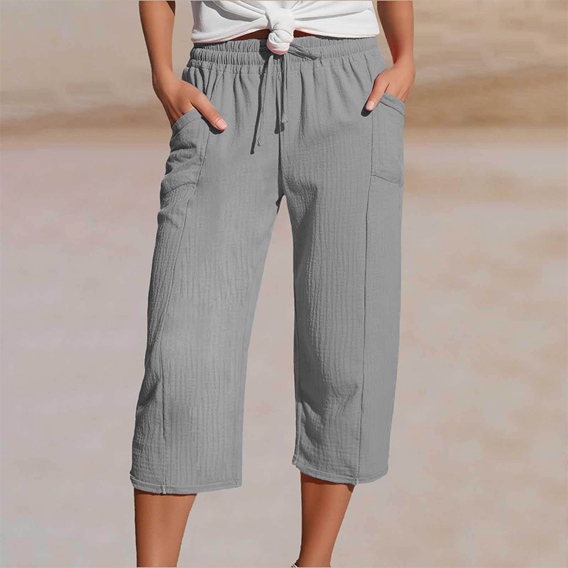 Linella — Cotton-Linen Pleated Wide-Leg Pants