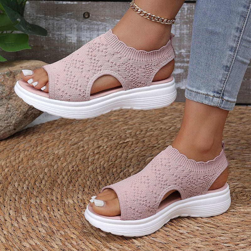 Verascio — Breathable Knit Platform Sandals
