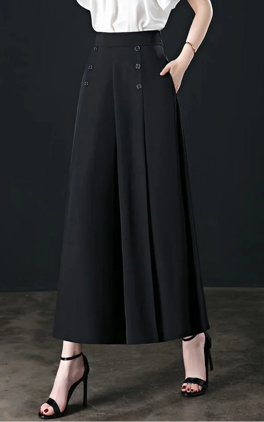 Hotishop - Comfortable Stylish Pleated Trousers with Wide Legs