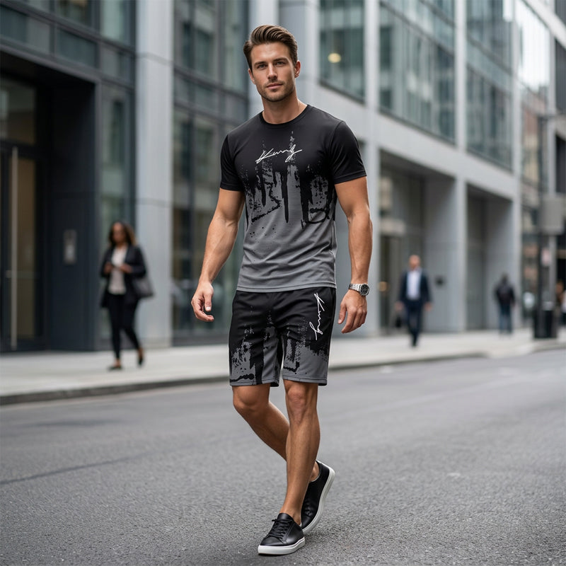 Kaldor — Graphic Print Tee & Shorts Set