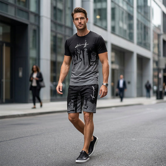 Kaldor — Graphic Print Tee & Shorts Set