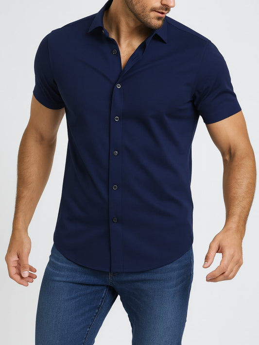 Non-Iron 4-Way Stretch Shirt – Transparent Buttons