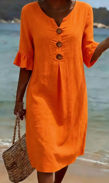 Lunetta — Lightweight Button Dress