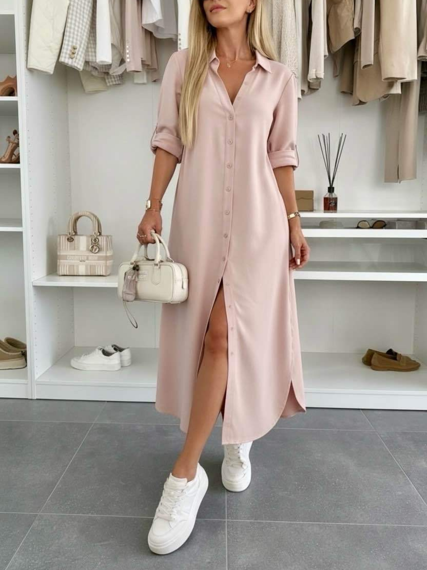 Odalys — Oversized Cotton-Blend Shirt Dress
