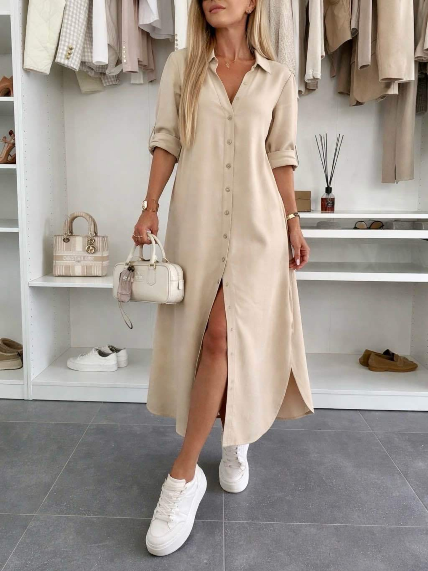 Odalys — Oversized Cotton-Blend Shirt Dress