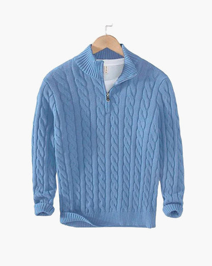 Cable Knit Half-Zip Sweater