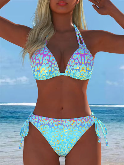 Solène - Printed Halter Bikini Set