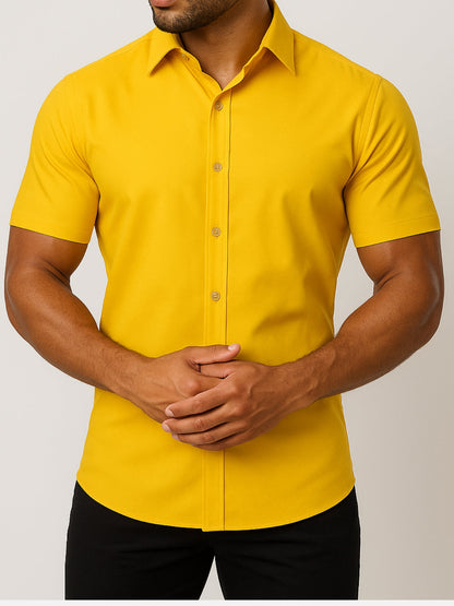 Non-Iron 4-Way Stretch Shirt – Transparent Buttons