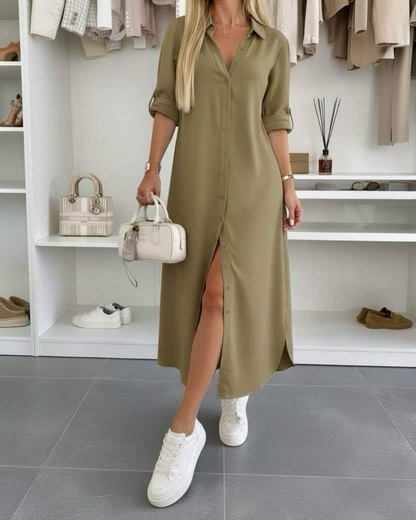 Odalys — Oversized Cotton-Blend Shirt Dress