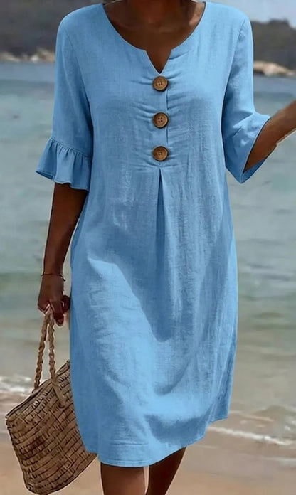 Lunetta — Lightweight Button Dress