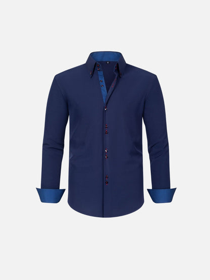 Four-Way Stretch Shirt — Colour-Matched Contrast