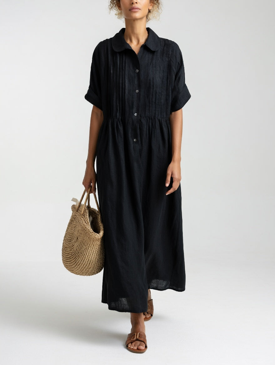 Linessa — Flowing Shirt Dress with Fluid Silhouette
