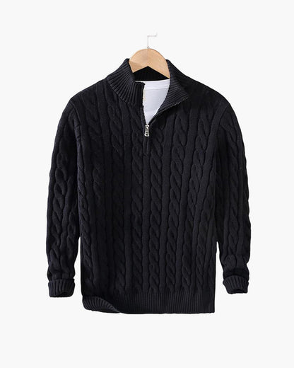 Cable Knit Half-Zip Sweater