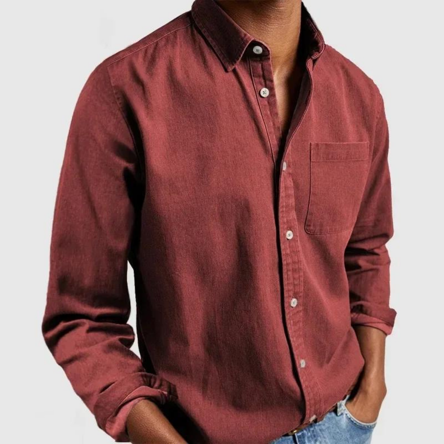 Men's Comfortable Shirt — Relaxed Button Fit