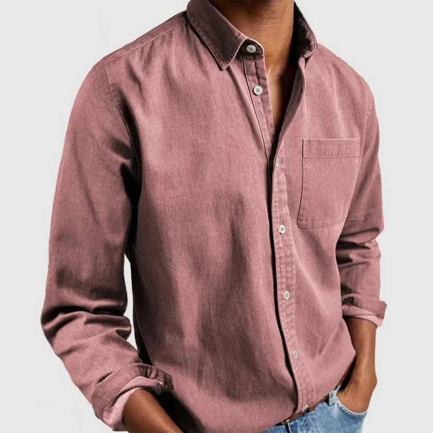 Men's Comfortable Shirt — Relaxed Button Fit