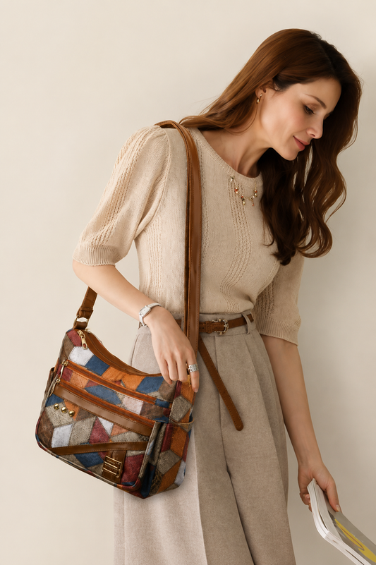 Verabelle — Soft PU Leather Tonal Shoulder Bag