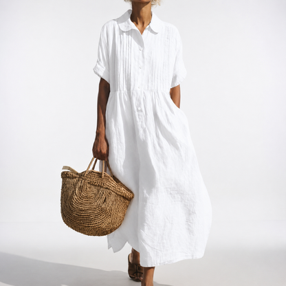 Linessa — Flowing Shirt Dress with Fluid Silhouette