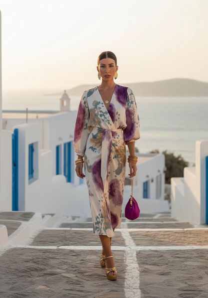 Lourdes — Draped Midi Dress