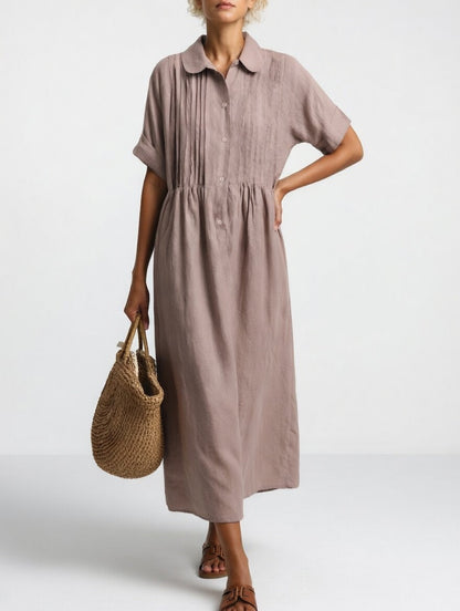 Linessa — Flowing Shirt Dress with Fluid Silhouette