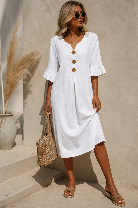 Lunetta — Lightweight Button Dress