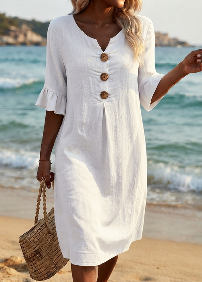 Lunetta — Lightweight Button Dress