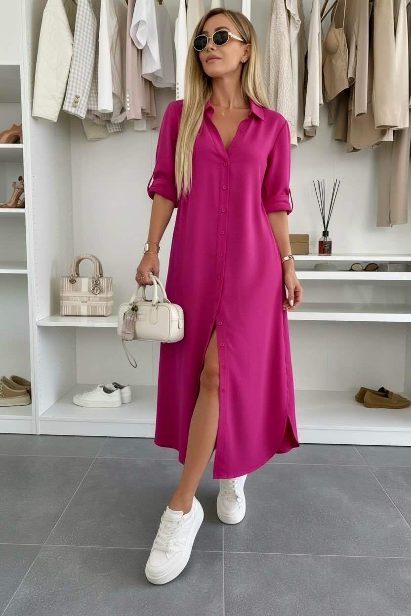 Odalys — Oversized Cotton-Blend Shirt Dress