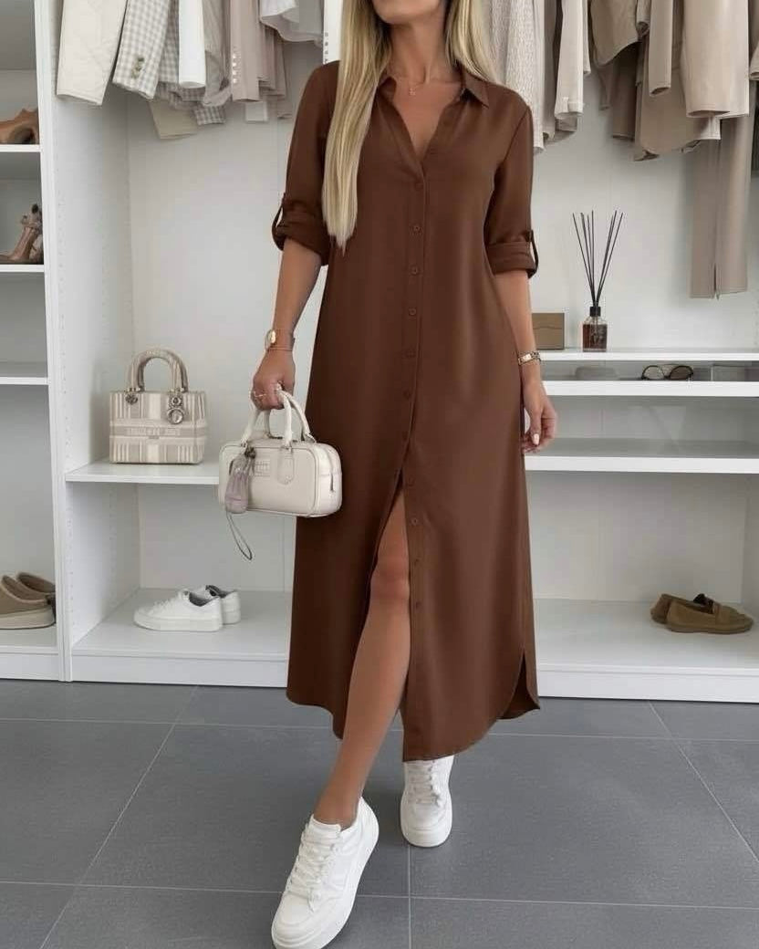 Odalys — Oversized Cotton-Blend Shirt Dress