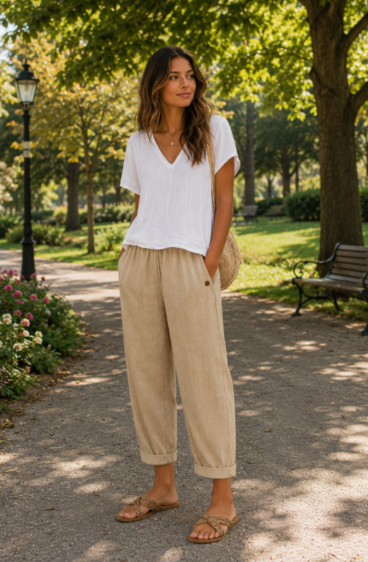 Maja — Airy Linen Wide-Leg Pants