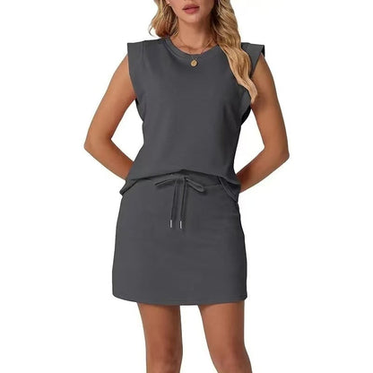 Selvane — Sleeveless Top & Drawstring Skirt Set