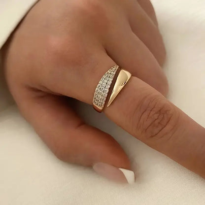 Sparkling Solidarity Ring — Adjustable Gold