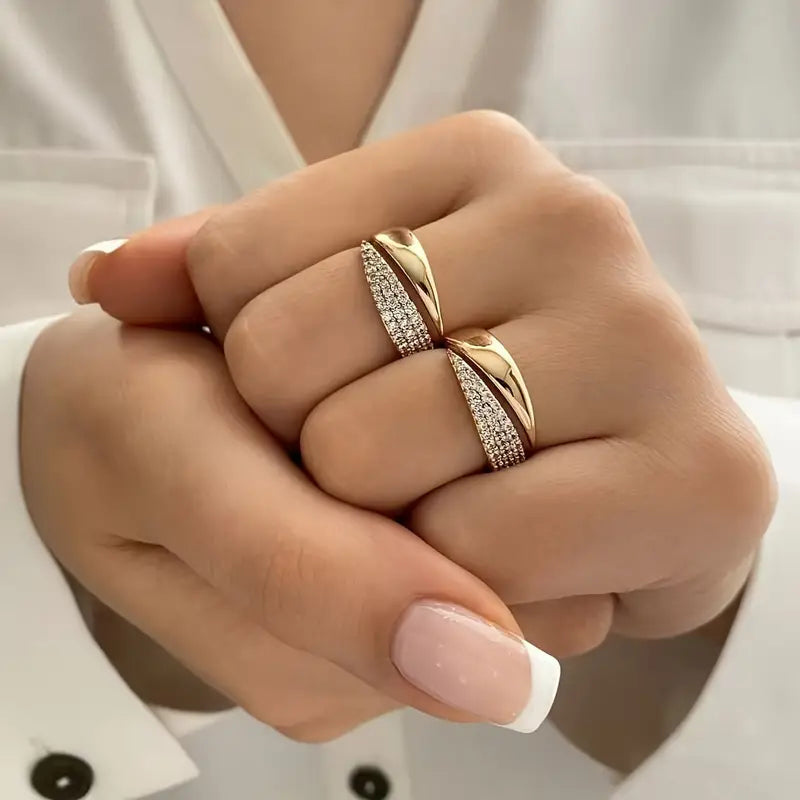 Sparkling Solidarity Ring — Adjustable Gold