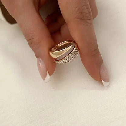 Sparkling Solidarity Ring — Adjustable Gold