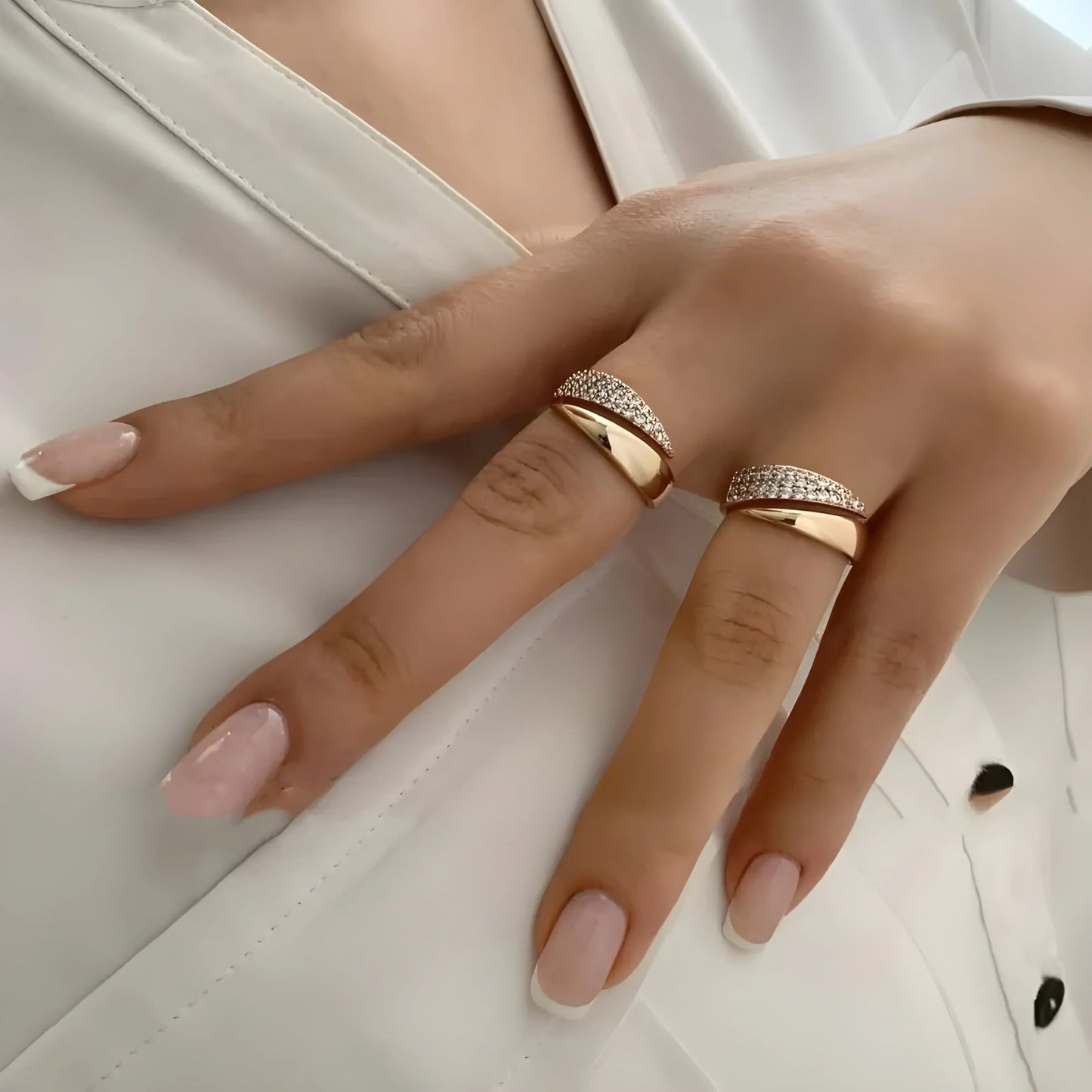 Sparkling Solidarity Ring — Adjustable Gold