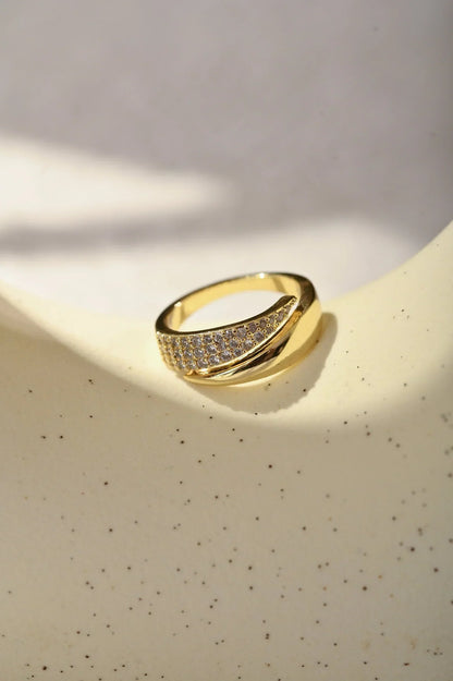 Sparkling Solidarity Ring — Adjustable Gold