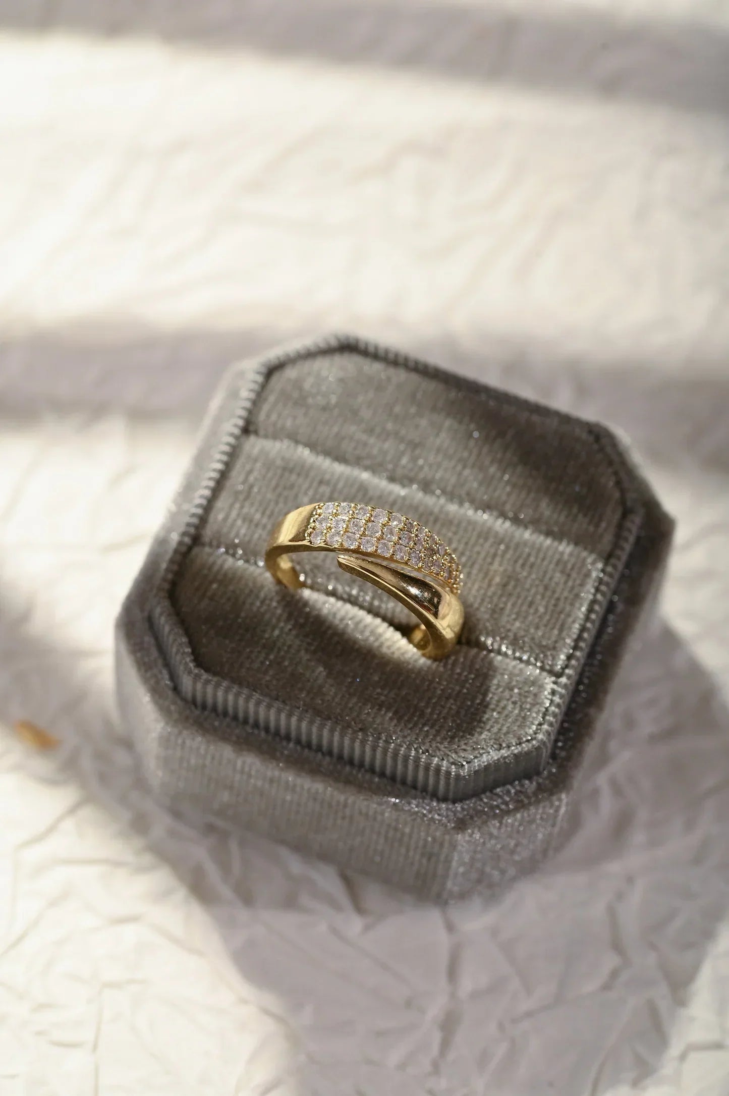 Sparkling Solidarity Ring — Adjustable Gold