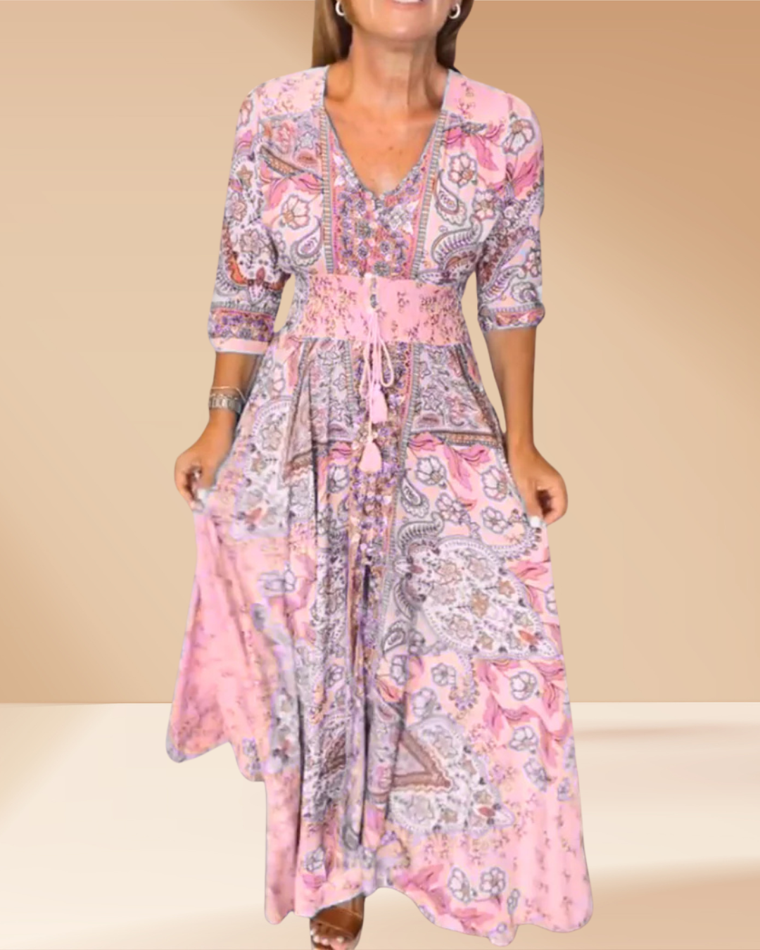 Marevé V-Neck Elegant Summer Dress