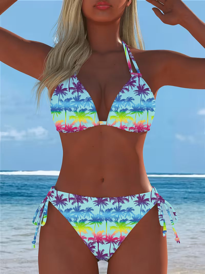 Solène - Printed Halter Bikini Set