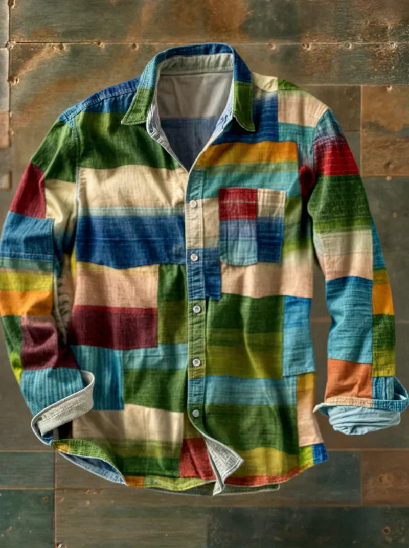 Patchwork Shirt — Bold Color-Block Design