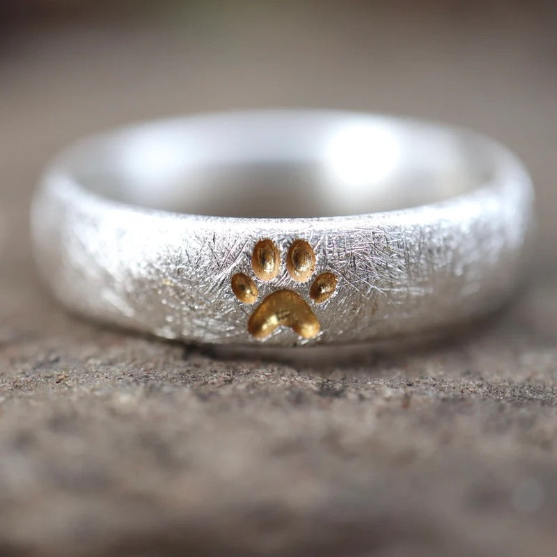 Malens — Silver Paw Print Ring