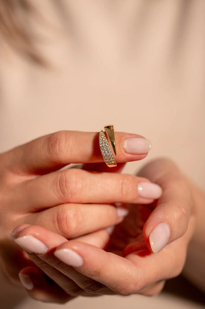 Sparkling Solidarity Ring — Adjustable Gold