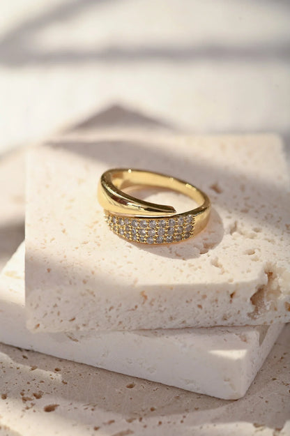 Sparkling Solidarity Ring — Adjustable Gold
