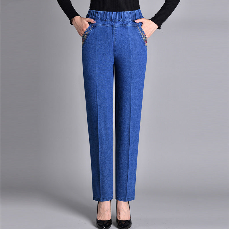 Women's Jeans — Elasticated Side-Pocket