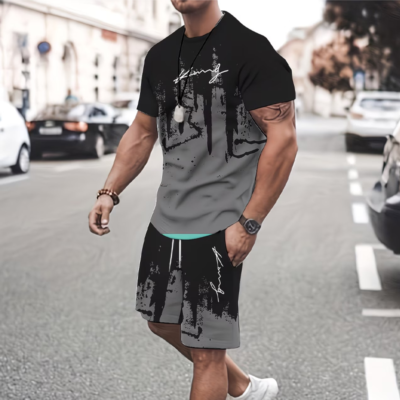 Kaldor — Graphic Print Tee & Shorts Set
