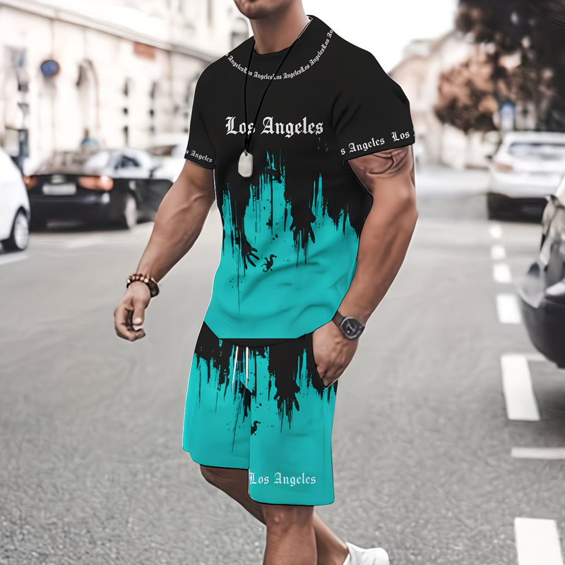 Kaldor — Graphic Print Tee & Shorts Set