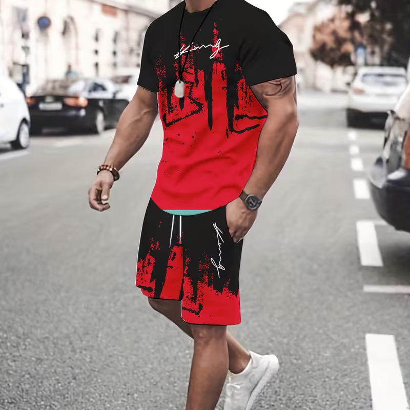Kaldor — Graphic Print Tee & Shorts Set