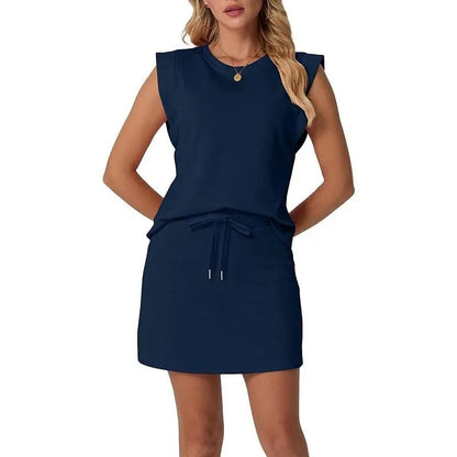 Selvane — Sleeveless Top & Drawstring Skirt Set