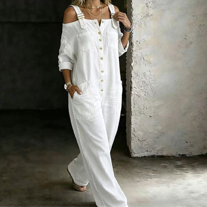 Vaelin — Wide-Leg Overall Jumpsuit with Pockets